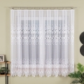 Firanka żakardowa ze wzorem pasowym, wysokość 180cm, kolor 001 biały 018965/000/001/000180/1