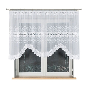 Firanka Gotowa Łuk 250x120 Żakardowa Firana Krótka Biała Bastia