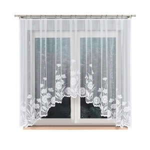 Firana Gotowa Żakardowa 300x160 Firanka Krótka Łuk Biała  Aralia