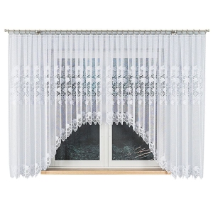 Firanka Gotowa Króka 530x160 Żakardowa Firana Gotowa Łuk Biała Elżbieta