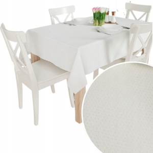 Oburs Odporny na Plamy 140x300  Alisa Obrus Wodoodporny Elegancki Klasyczny Kremowy