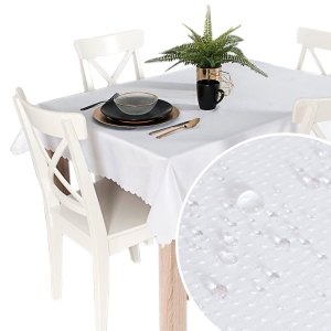 Oburs Plamoodporny 130x160  Alisa Obrus Wodoodporny Elegancki Klasyczny Biały