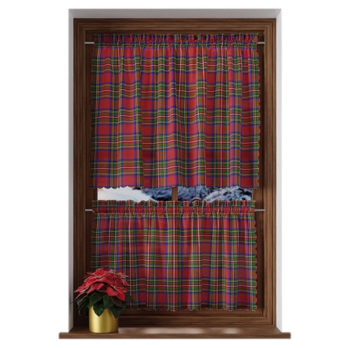 Zazdrostka Świąteczna 100x60 Firanka Gotowa Krótka Czerwona Krata