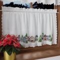 Zazdrostka Świąteczna 100x40 Firanka Gotowa Krótka Zimowe Miasteczko
