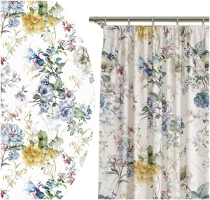 Zasłona Gotowa na Taśmie 140x160 Żabki Delikatne Kwiaty 8235