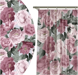 Zasłona Gotowa na Taśmie 140x160 Żabki Kwiaty Róż 8236