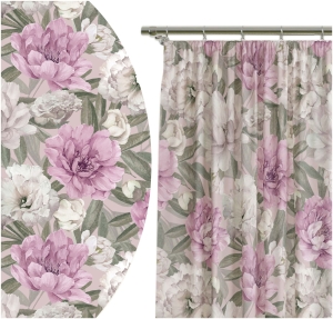 Zasłona Gotowa na Taśmie 140x160 Żabki Kwiaty Róż 9246