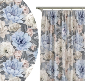 Zasłona Gotowa na Taśmie 140x250 Żabki Kwiaty 9247