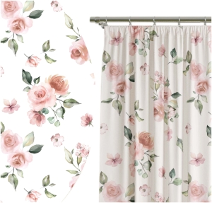 Zasłona Gotowa na Taśmie 140x250 Żabki Kwiaty Róże 8230