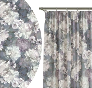 Zasłona Gotowa na Taśmie 140x250 w Kwiaty 9215