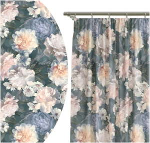 Zasłona Gotowa na Taśmie 140x160 w Kwiaty 9217