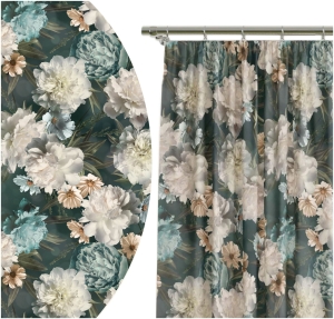 Zasłona Gotowa na Taśmie 140x250 w Kwiaty 9218