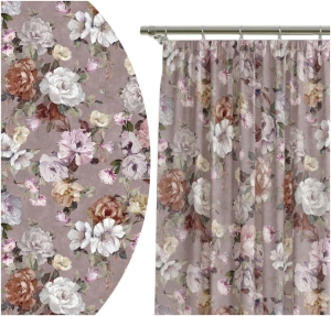 Zasłona Gotowa na Taśmie 140x250 w Kwiaty 9220