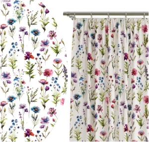 Zasłona Gotowa na Taśmie 140x250 Polne Kwiaty 9236