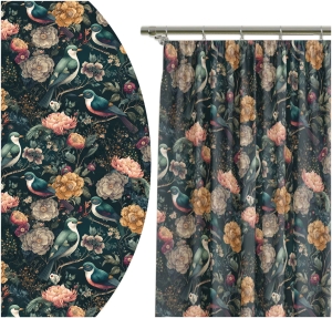 Zasłona Gotowa 140x160 Zasłony Żabki Kwiaty Ptaki 9420