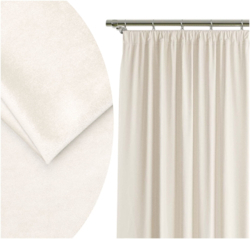 Zasłona Gotowa Kremowa 140x160 Zasłony Żabki Velvet Gładkie 9536