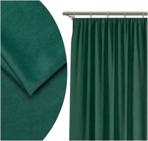 Zasłona Gotowa Zielona 140x160 Zasłony Żabki Velvet Gładkie 8252