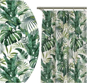 Zasłona Gotowa 140x160 Zasłony Liście Zielone 5771