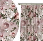 Zasłony Gotowe na Żabki Taśmie 140x250 Zasłona SKRÓCENIE GRATIS Kwiaty Róż 5968