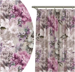 Zasłona Gotowa 140x250 Zasłony Żabki Kwiaty 6835