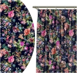 Zasłona Gotowa 140x160 Zasłony Kwiaty Kolorowe 6308