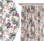 Zasłona Gotowa 140x160 Zasłony Kwiaty Kolorowe 6335