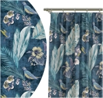 Zasłona Gotowa 140x160 Zasłony Liście Ptaki 5301