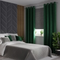 Zasłona Welurowa Zielona 140x250 Zasłona Gotowa na Przelotkach Welur Ciemna Zieleń