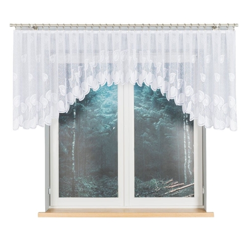 NORA Firanka żakardowa gotowa, szerokość 400 x wysokość 90cm, kolor 001 biały 023097/FBL/001/400090/1