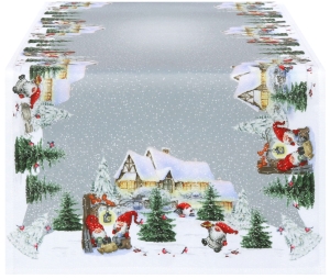 Bieżnik Świąteczny na Stół 40x140 Bieżnik Dekoracyjny Szary