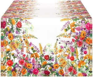 Bieżnik na Stół 40x140 Bieżnik Nakładka w Kwiaty Wiosenna Łąka