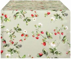Bieżnik na Stół 40x240 Bieżnik do Jadalni Kuchni Szałwiowy Poziomki 10535