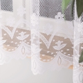 Firana na Metry 150cm Firanka Żakardowa Krótka Biała Kwiaty