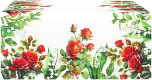 Bieżnik na Stół 60x120 Bieżnik Dekoracyjny Czerwone Róże