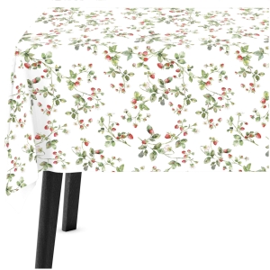 Obrus Plamoodporny 140x240 Obrus na Stół Dekoracyjny Poziomki 10542