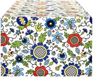 Bieżnik na Stół 40x220 Plamoodporny Bieżnik Kaszubski Biały 10660