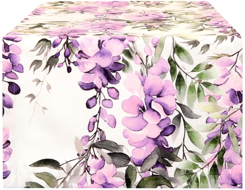 Bieżnik na Stół 40x100 Plamoodporny Bieżnik Kwiaty Wisteria 10664