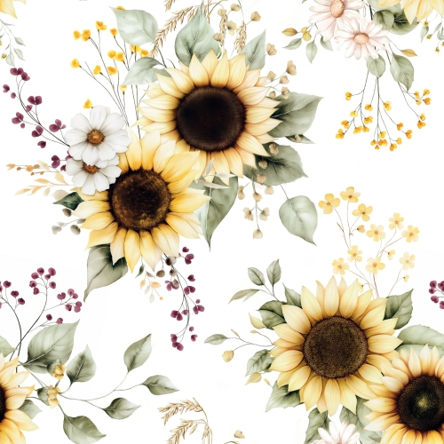Materiał na Zasłony Bieżniki Obrusy Materiał na Metry Kwiaty Słoneczniki