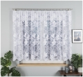 Firana Krótka na Metry 160cm Firanka Biała w Kwiaty Wzór po Całości