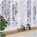 Firana Krótka na Metry 160cm Firanka Biała w Kwiaty Wzór po Całości