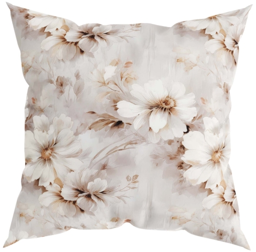 Poszewka Dekoracyjna Kwiaty 40x40 Poszewki na Poduszki Beż