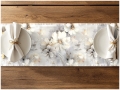 Bieżnik na Stół Szyty na Wymiar Dekoracyjny Szary w Kwiaty