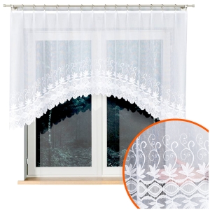 Firana Gotowa Krótka 250x120 Żakardowa Firanki Gotowe do Kuchni Pokoju Jowita