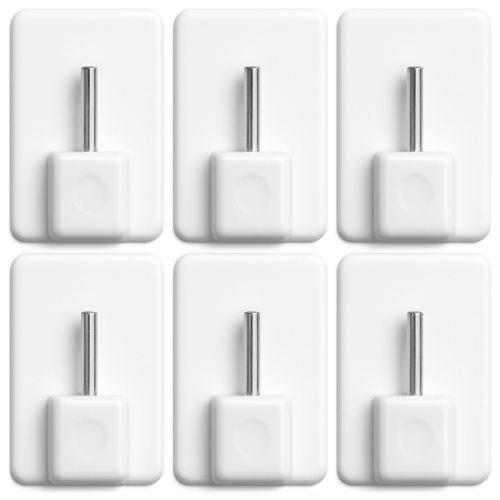 Zestaw 6x Haczyk z Klejem do Montażu Karniszy do Zazdrosek Zazdrostek Biały 6158