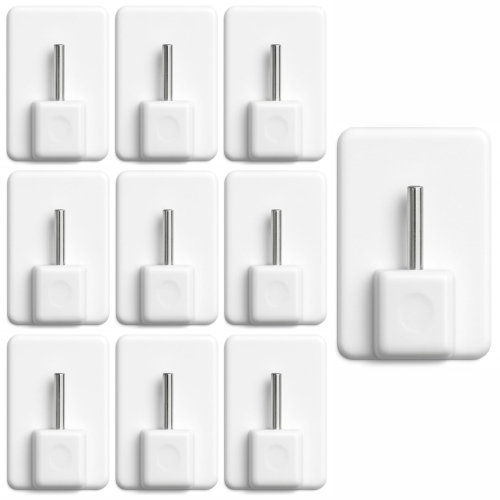 10x Haczyk z Klejem do Montażu Karniszy do Zazdrosek Zazdrostek Biały 6158