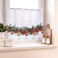 Zazdrostka Świąteczna 100x70 Krótka Gotowa Firanka do Kuchni Girlanda