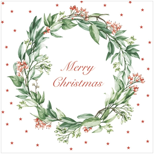 Serwetki Papierowe Świąteczne Boże Narodzenie Stroik Merry Christmas 33x33cm 20szt.