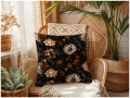 Poszewka Dekoracyjna 40x40 Poszewki na Poduszki Kwiaty Brąz 10869