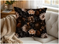 Poszewka Dekoracyjna 40x40 Poszewki na Poduszki Kwiaty Brąz 10869