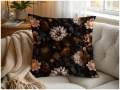 Materiał na Zasłony Bieżniki Tkanina Soft Welur Kwiaty Brąz 10856